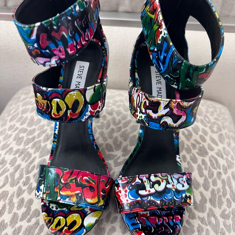 Steve Madden Colorful Graffiti Heels